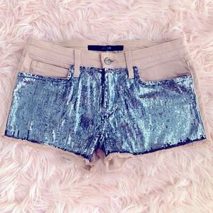 Joe’s Dusty Pink Jean Shorts With Sequins